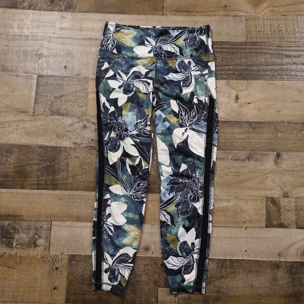 Athleta High‎ Rise Tropical Mesh Chaturanga 7/8 leggings women's medium